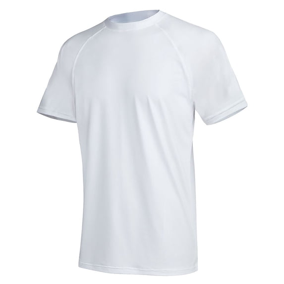 Weilanxin Swim Shirts Short Sleeve for Men Quick Dry Running UPF50+ Sun Protection Rash Guard Top BT3-White S