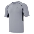 thumbnail image 1 of Weilanxin Swim Shirts Short Sleeve for Men Quick Dry Running UPF50+ Sun Protection Rash Guard Top LightGrey 2XL, 1 of 9