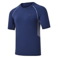 thumbnail image 1 of Weilanxin Swim Shirts Short Sleeve for Men Quick Dry Running UPF50+ Sun Protection Rash Guard Top NavyBlue S, 1 of 9