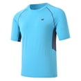 thumbnail image 1 of Weilanxin Swim Shirts Short Sleeve for Men Quick Dry Running UPF50+ Sun Protection Rash Guard Top SkyBlue 3XL, 1 of 9