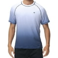 thumbnail image 1 of Weilanxin Swim Shirts Short Sleeve for Men Quick Dry Running UPF50+ Sun Protection Rash Guard Top White Gradient Navy S, 1 of 8