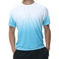 thumbnail image 1 of Weilanxin Swim Shirts Short Sleeve for Men Quick Dry Running UPF50+ Sun Protection Rash Guard Top White Gradient Sky Blue 2XL, 1 of 8