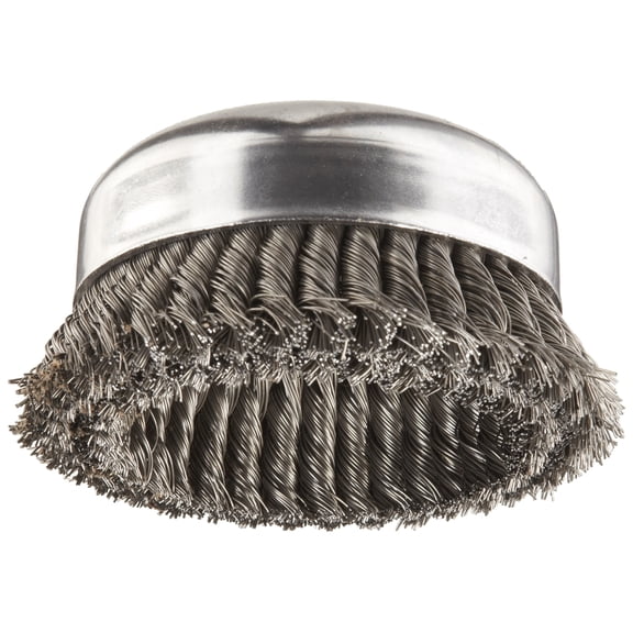 Weiler 12556 5/8"-11 Arbor, 0.023" Wire Size, 6" Diameter, Double Row, Steel Bristles, Heavy-Duty, Knot Wire Cup Brush CA3