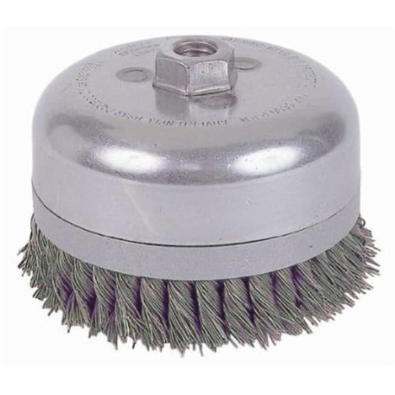 Weiler Knot Wire Cup Wire Brush, Threaded Arbor, 6" 94028
