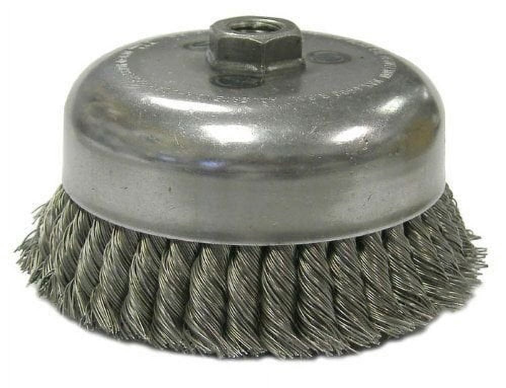 Weiler 00134 4" Narrow Face Crimped Wire Wheel, .0118" Steel Fill, 1/2"-3/8" Arbor Hole, Made In