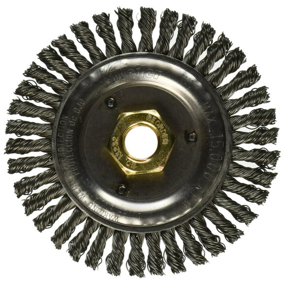 Weiler 13232 Stringer Bead Knot Wire Wheel, 4 1/2" Diameter x 3/16" Width, 5/8-11 UNC, 0.02", 12500 rpm (Set of 1/EA) CA1