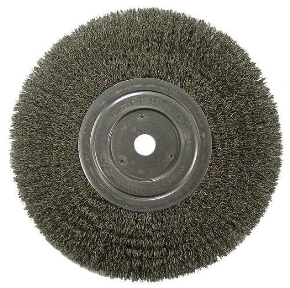 Weiler 02325 Wolverine 6" Medium Face Bench Grinder Wheel, .014" Crimped Steel Wire Fill, 5/8"-1