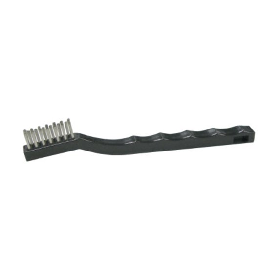 Small Hand Scratch Brushes, 7 1/2 in, Stainless Steel Wire, Plastic Handle