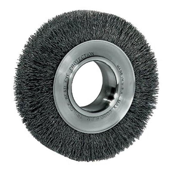 Weiler Crimped Wire Wheel Wire Brush, Arbor, 6" 93007