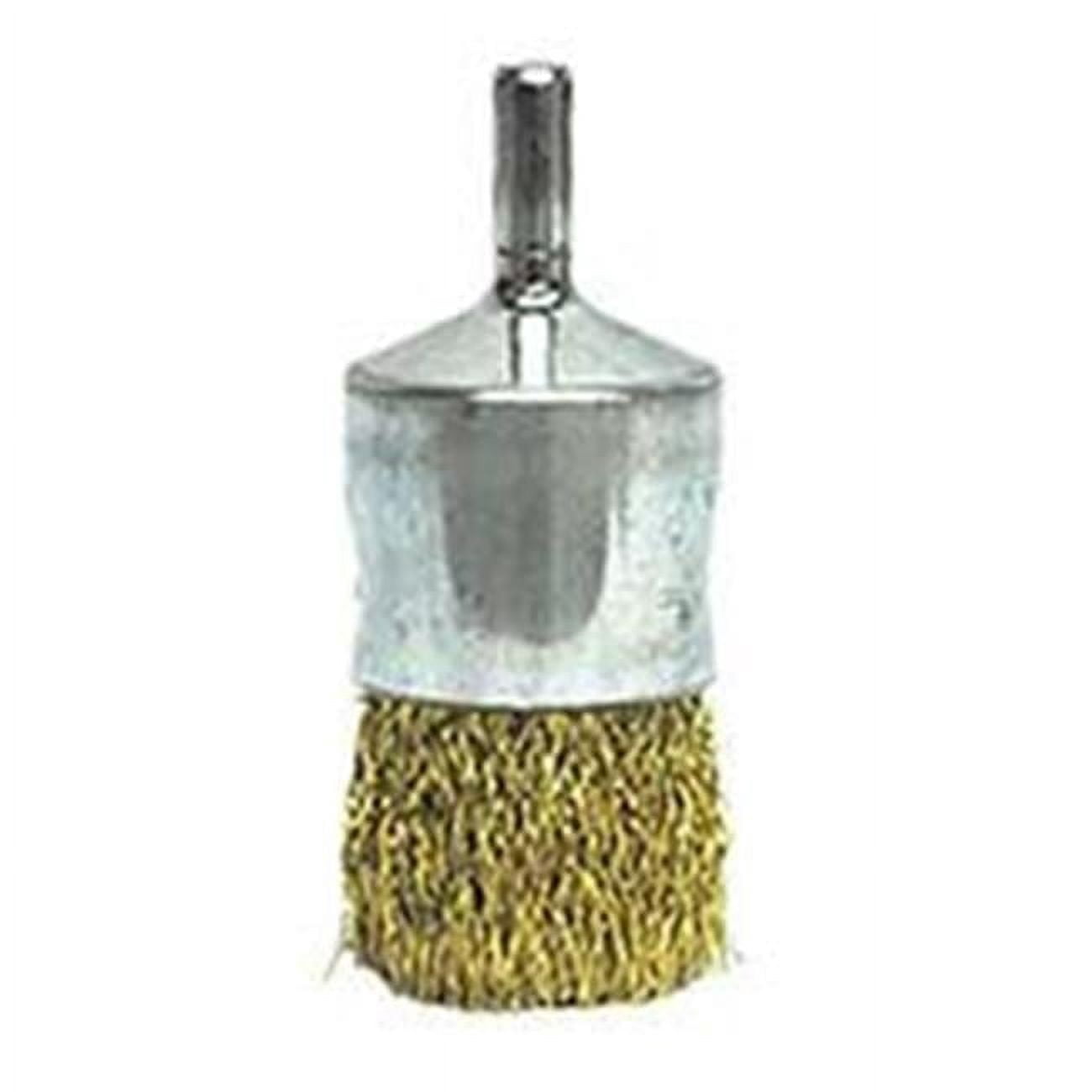 Weiler Crimped Wire End Brush,Brass,1 In. 93804 - W…