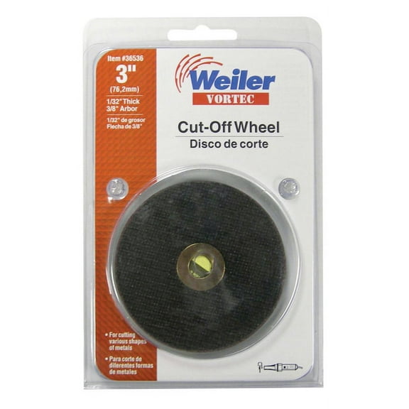 Weiler Cutoff Wheel 3 " Dia X 1/32 " Thck 3/8 " 25000 Rpm Air/Elect Die Grinders Case of 5