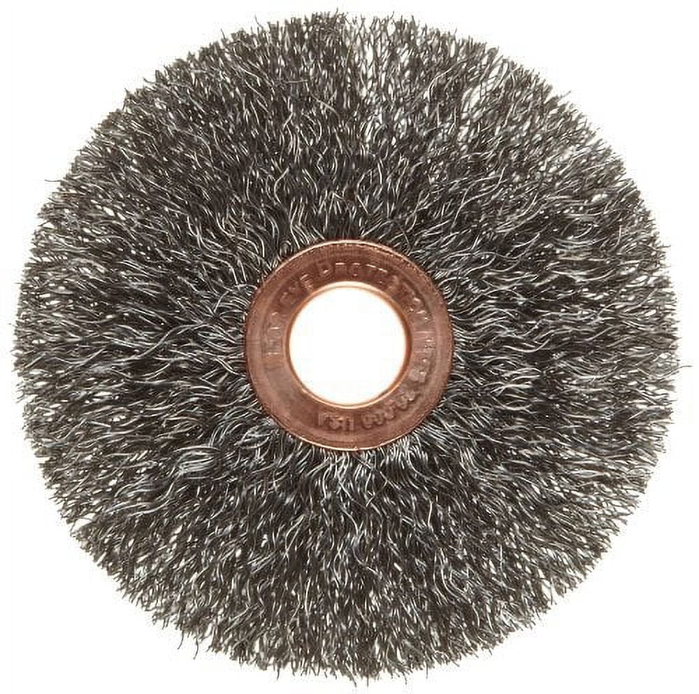 Weiler 15553 3" Crimped Wire Wheel, .0104"Steel Fill, 1/2"Arbor Hole