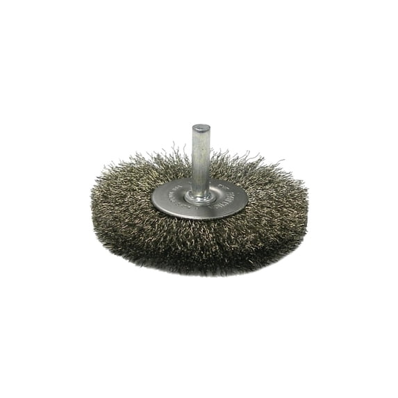 Weiler Crimped Wire Radial Wheel Brush, 3 in D, .008 Stainless Steel Wire