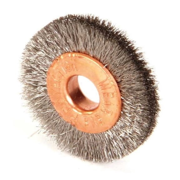 Weiler Crimped Wire Wheel Wire Brush, Arbor, 1" 90856