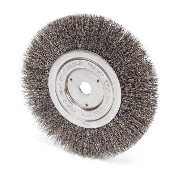Crimped Wire Wheel Wire Brush, Arbor, 7" 93490