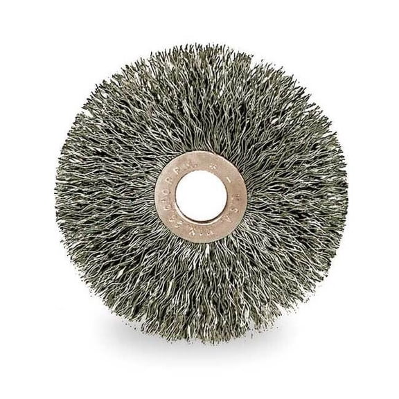 Weiler Crimped Wire Wheel Wire Brush, Arbor, PK50 93860