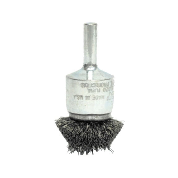 Stem-Mounted Circular Flared End Brushes, Steel, 20,000 rpm, 1 1/4"
