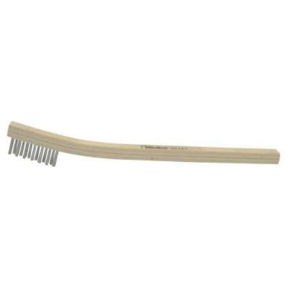 Weiler Small Hand Scratch Brushes, 7 1/2",3X7 Rows,Black Nylon Wire, Curved Wood Handle - 36 EA (804-44637)