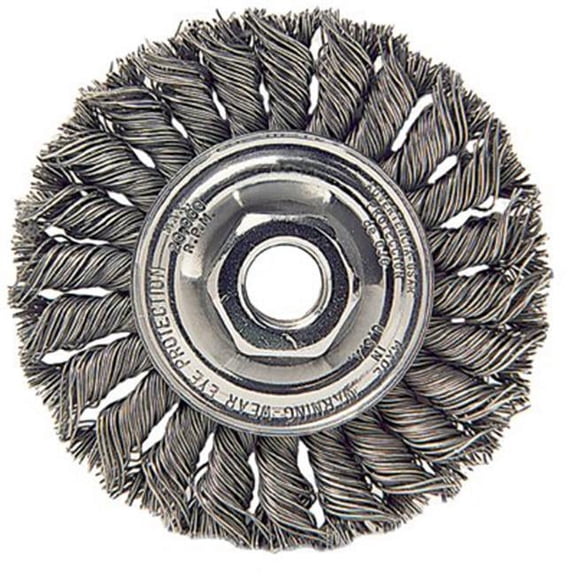 Weiler Twist Wire Wheel Wire Brush, Arbor, 6" 96022