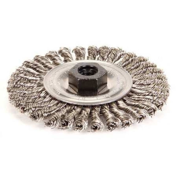 Weiler Twist Wire Wheel Wire Brush, Threaded Arbor 96097