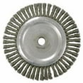thumbnail image 1 of Wolverine® Knot Wire Wheel, Stringer Bead Twist, 5 in dia x 3/16 in W Face, 5/8 in-11 UNC, 0.020 in SS Wire, 12500 RPM, 1 of 2