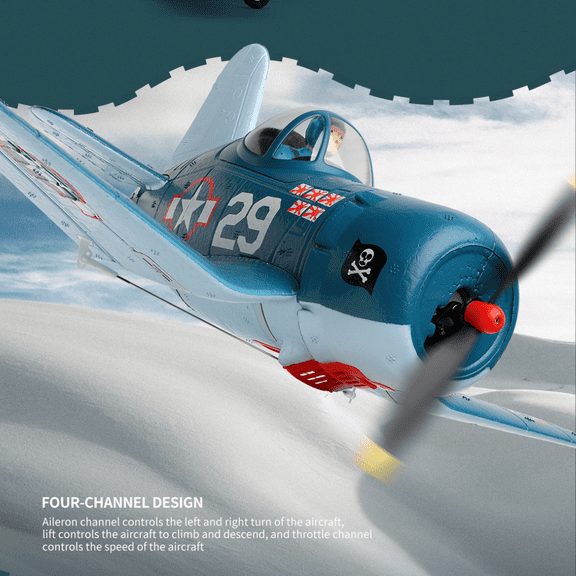 Weili A500 Mini F4U 4-Channel RC Plane, Beginner-Friendly with 6-Axis Gyro, 12min Flight Time, Stable & Durable