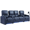 thumbnail image 1 of Weilianda Astronauts Reclining Sofa Electricity Recliner Zero Gravity Chair Top Grain Leather Movie Chair Gaming Sofa with Tray Table USB Charging Cup Holders,Row of 4 Loveseat Right Blue, 1 of 5