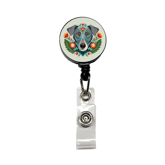 Weimador Head Floral Motif Retractable Reel ID Badge Key Card Name Tag Holder with Clip