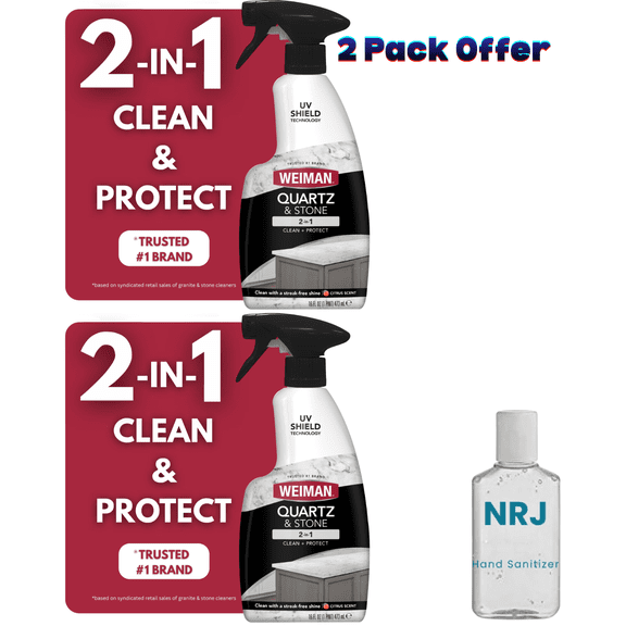 Weiman 2-IN-1 Quartz & Stone Cleaner with UV Protection, 16 oz