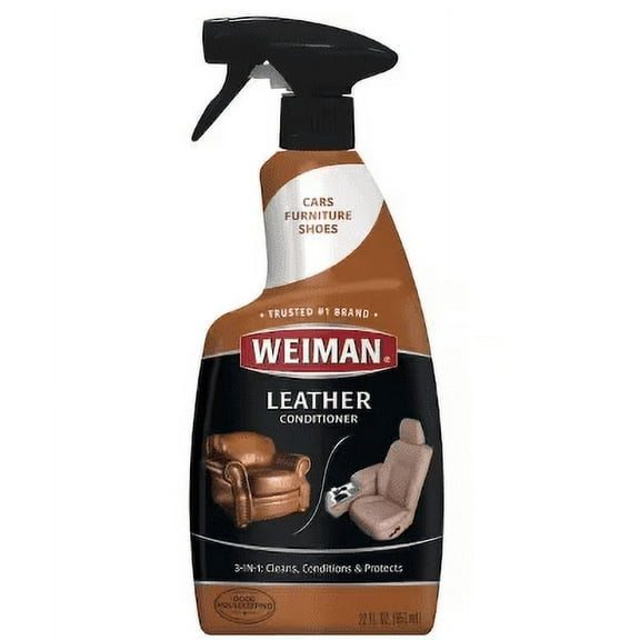 Weiman Leather Cleaner and Polish Spray 22 oz, Brown