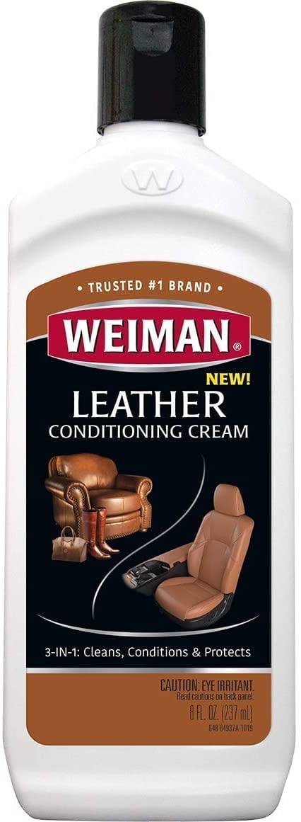 Weiman 3 in 1 Deep Leather Cleaner & Conditioner Cream - Restores Leather Surfaces - Use on Leather Furniture, Car Seats, Shoes, Bags, Jackets, Saddles