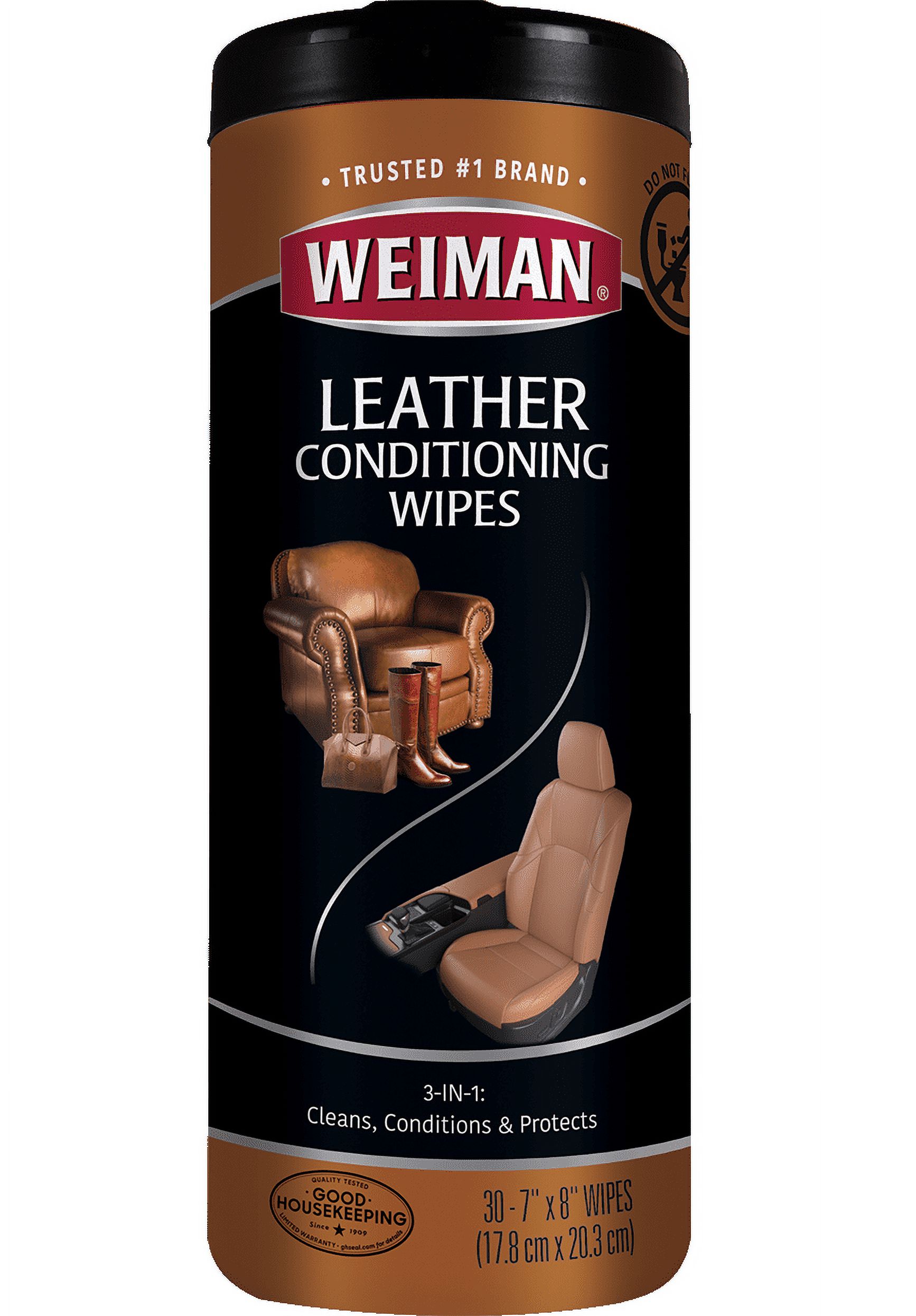 Weiman 3-1 Leather Cleaner, Conditioner & Protector Wipes, 30 Count - image 1 of 10