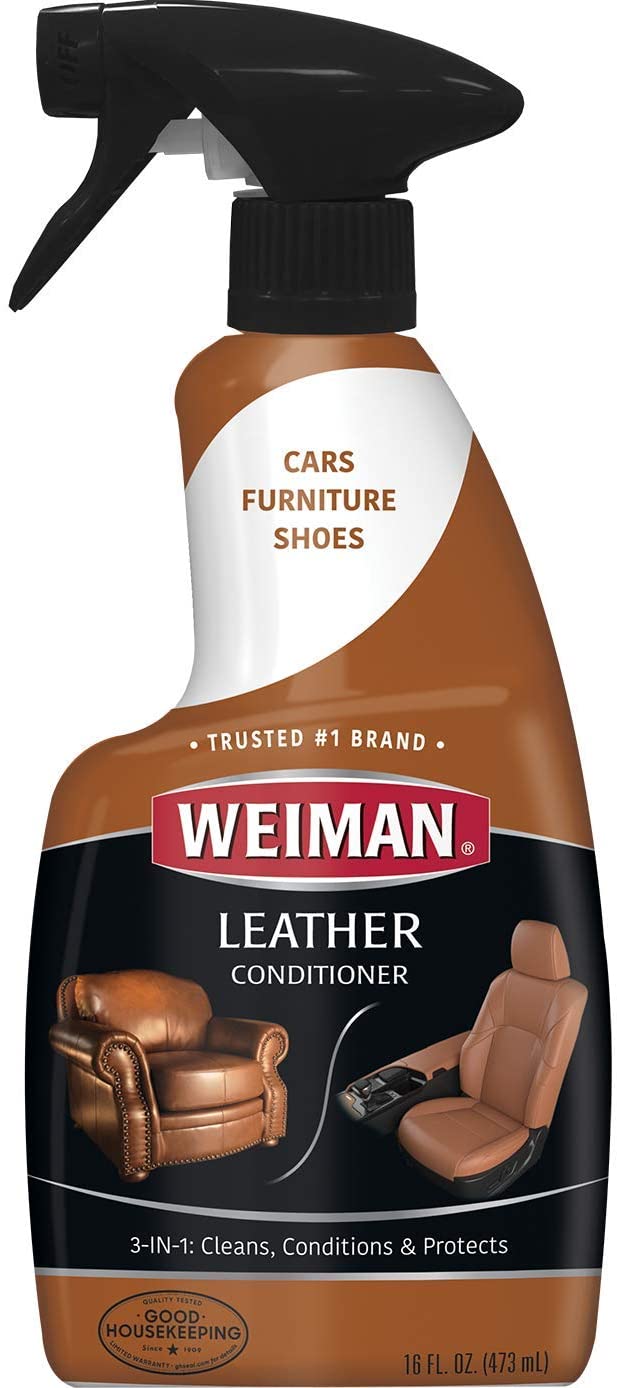 Weiman 3-1 Leather Cleaner & Conditioner for Furniture, Auto, Bags & Shoes, UVX Protection,16oz - image 1 of 8