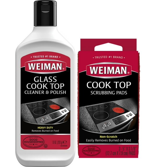 Weiman Cleaning Kit HeavyDuty Ceramic & Glass Cooktop Cleaner with