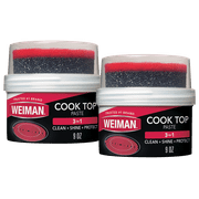 Weiman Cook Top 3-In-1 Cleaning Paste - Heavy Duty Cooktop Cleaner Removes Burnt On Food from Cooktops and Air Fryers, 9 oz