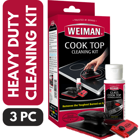 Weiman Cook Top Complete Cleaning Kit - Includes Cream, Scrubbing Pad and Scraper