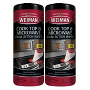 Weiman Cook Top & Microwave Easy Kitchen Cleaning Wipes with Dual Action Scrubbing, 30 Count, 2 Pack