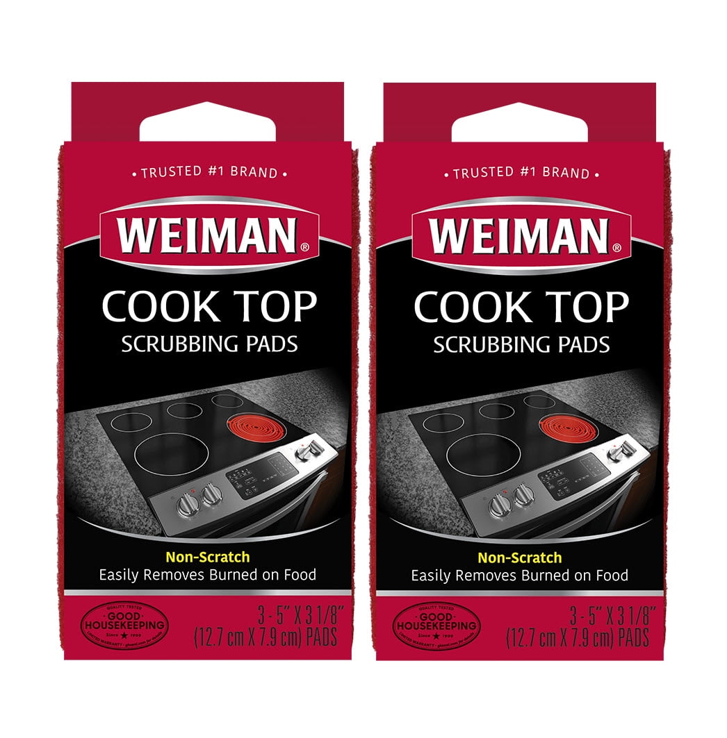 Weiman Cook Top Scrubbing Pads, ScratchFree Cooktop Cleaning, 3 Count