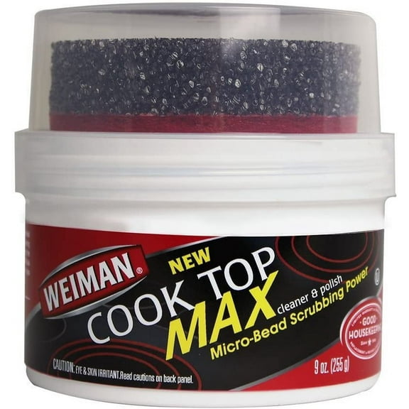 Weiman Cooktop Cleaner Max - 9 Ounce - Easily Remove Burned-On Food, Grease and Watermarks, Leaving Your Glass Cook Top Sparkling