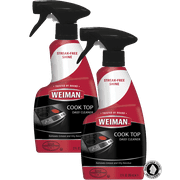 Weiman Cooktop & Stovetop Daily Cleaner, Streak-Free Results,  12 Ounce, 2 Pack w/ MicroFiber Buffing Towel