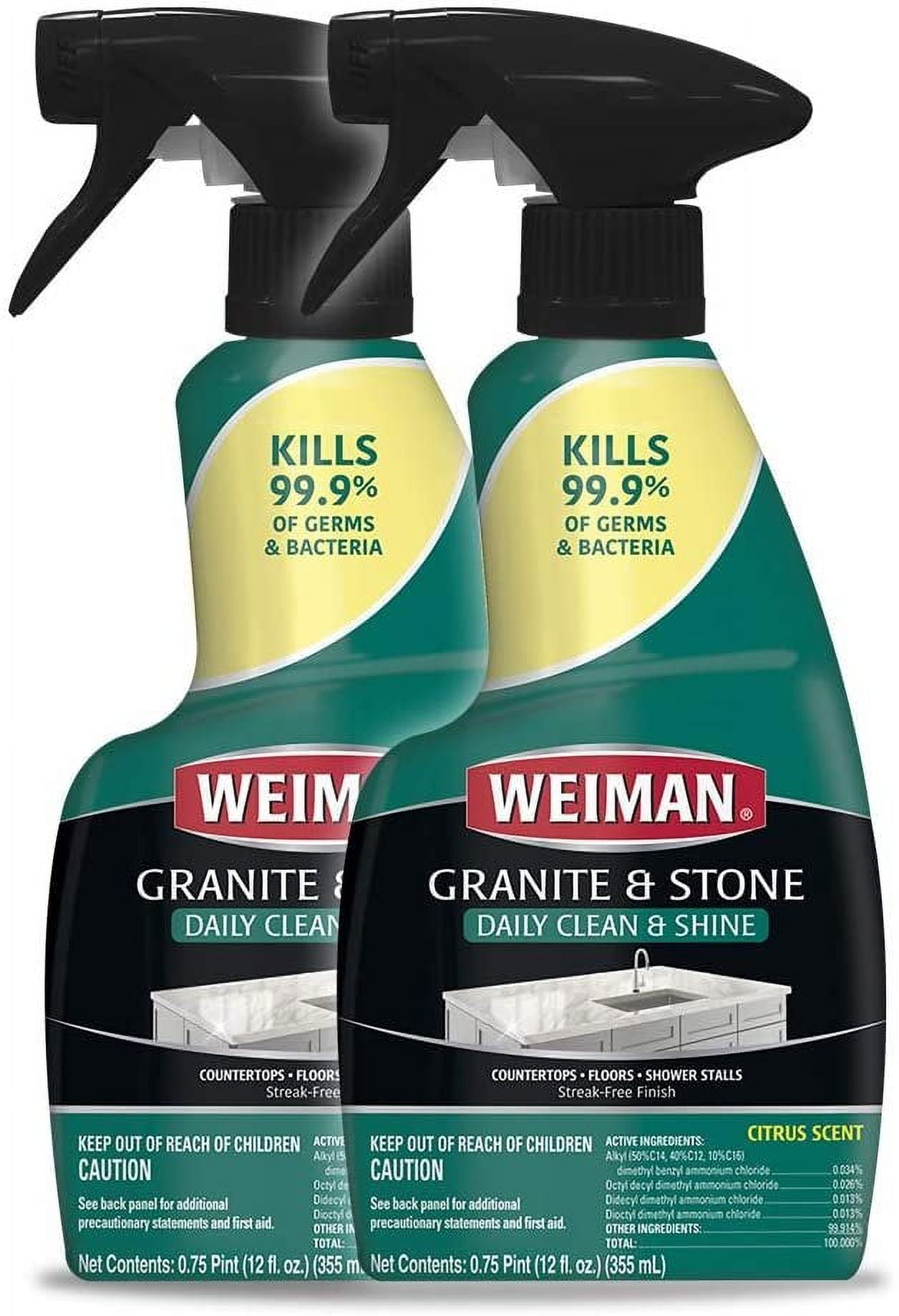 Weiman Disinfectant Granite Daily Clean & Shine 12 fl oz 2 Pack