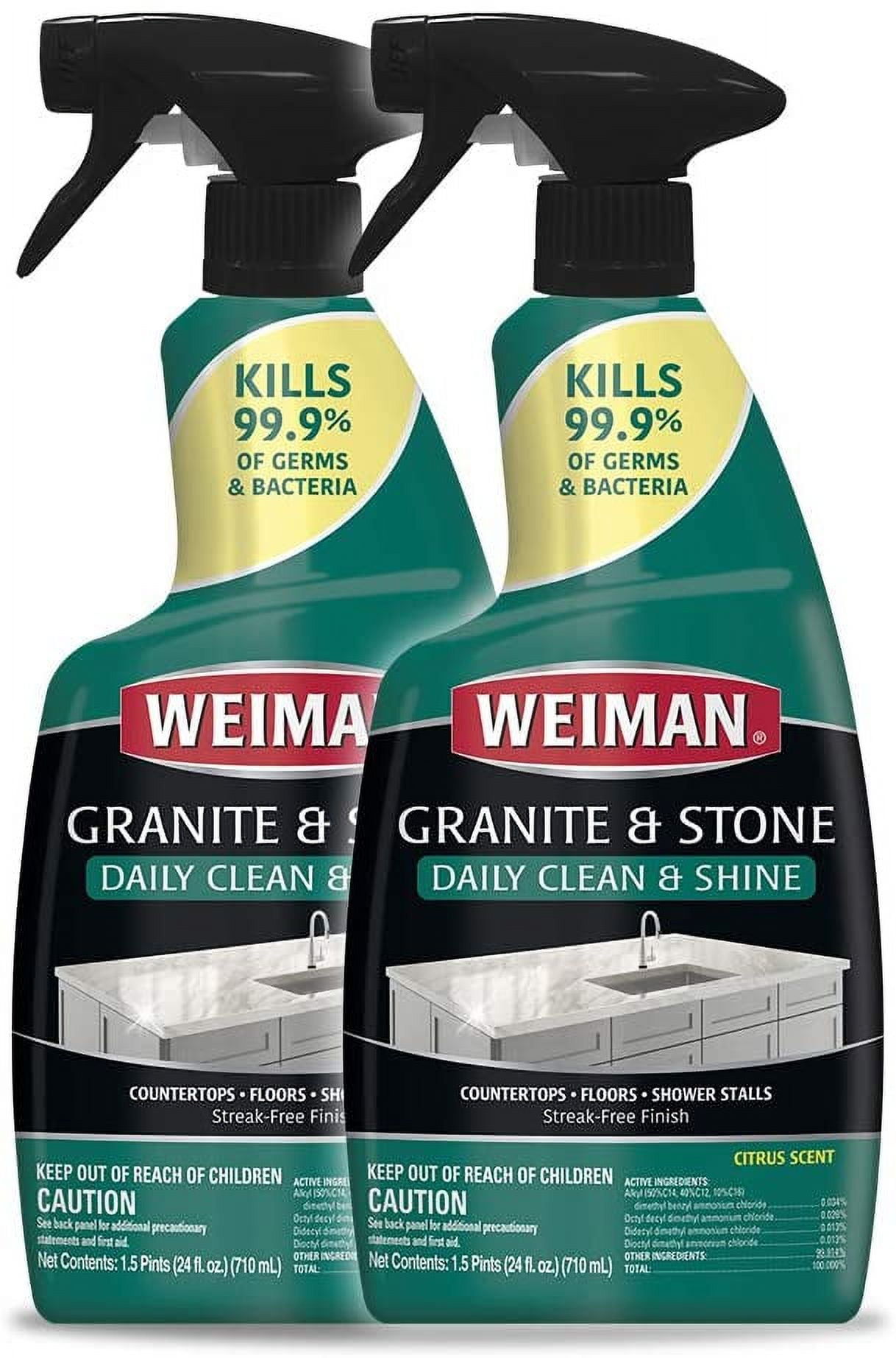 Weiman Cooktop Cleaner for Daily Use (2 Pack) Streak Free, Residue Free, Non-Abrasive Formula - 22 fl oz