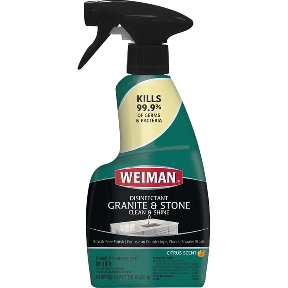 Weiman Disinfectant Granite Daily Clean & Shine 32 Ounce 2 Pack Safely Clean Disinfect and Shine Granite Marble Soapstone Quartz Quartzite Slate Limestone Corian Laminate Tile Countertop