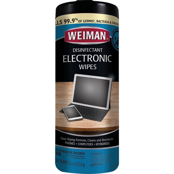 Weiman Disinfecting Electronic Cleaning Wipes For Keyboards, Tablets, E-readers, Smart Phones, Netbooks, and Touchscreens (30 Wipes)