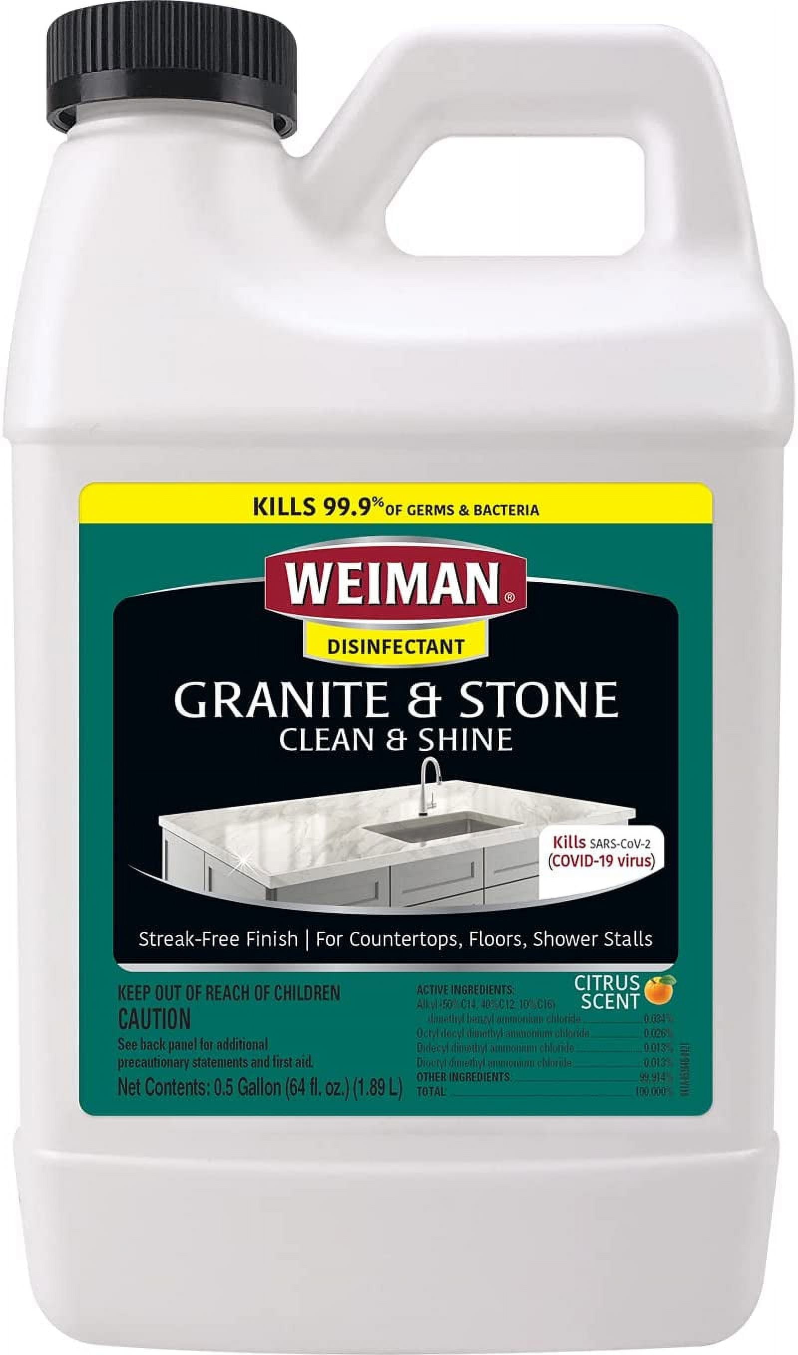Weiman Disinfecting Granite Daily Clean & Shine Refill, 64 Oz Safely