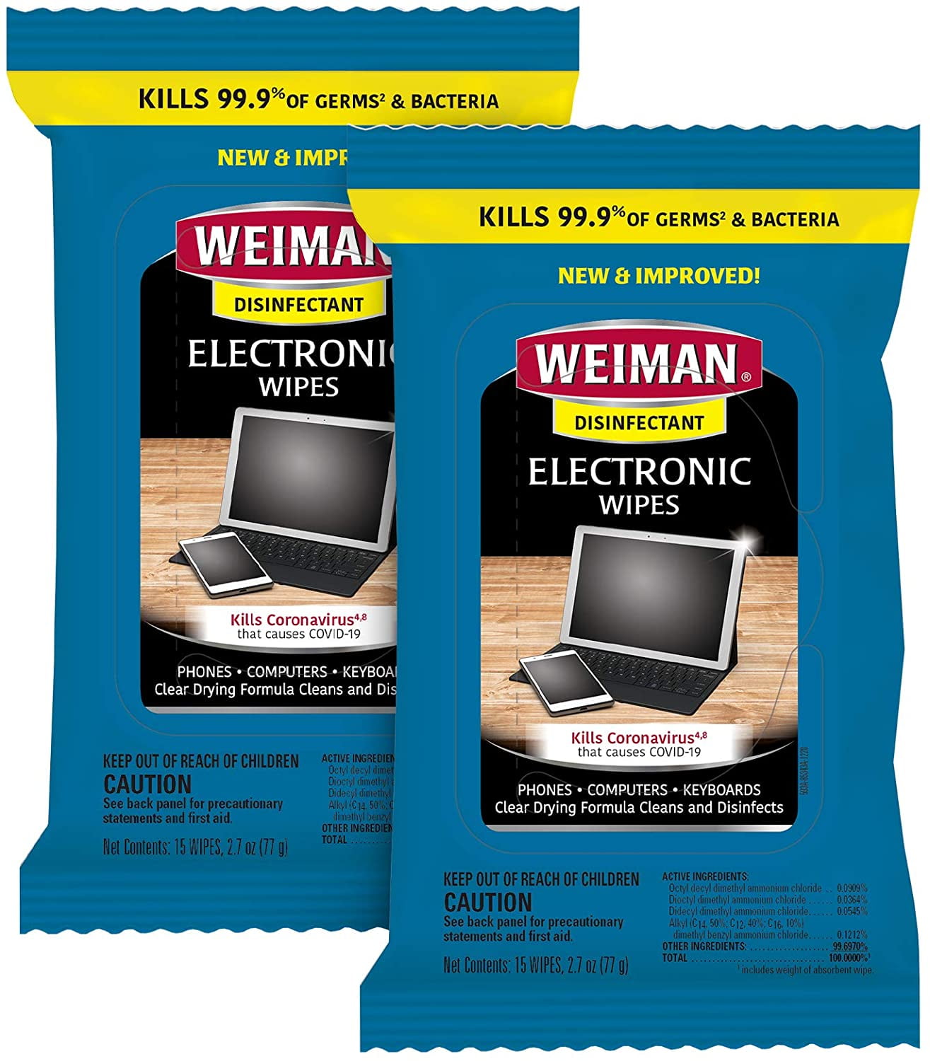 Weiman Electronic Disinfecting Wipes 2 Pack (30 wipes)