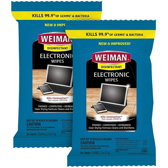 Weiman Electronic Disinfecting Wipes - 2 Pack (30 wipes)