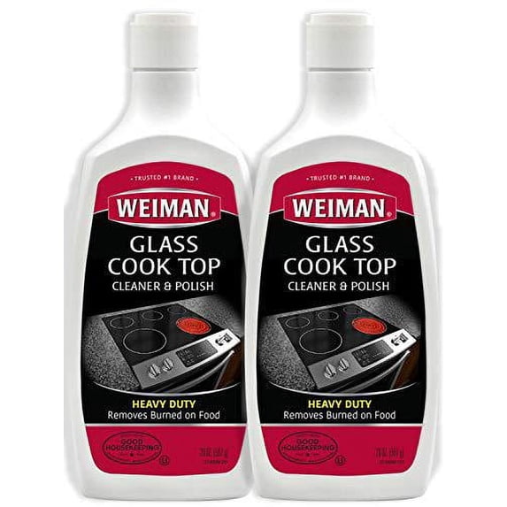Weiman Glass Cook Top Cleaner and Polish, 20 Ounce (2 Pack) heavy duty non-scratch ceramic stovetop cleaner