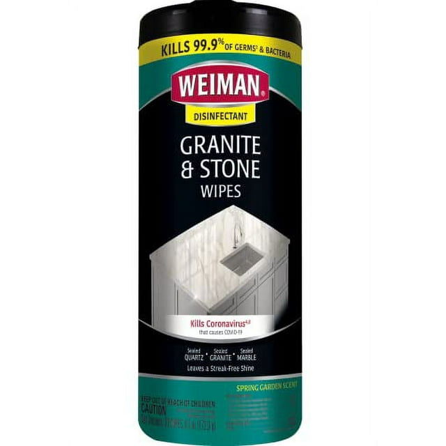 Weiman Granite Cleaner and Polish 30 Wipes For Granite Marble