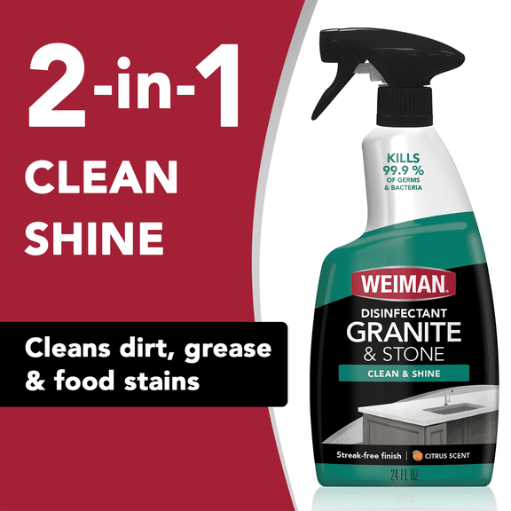 Weiman Granite & Stone Disinfectant Cleaner & Polish, 24 fl oz